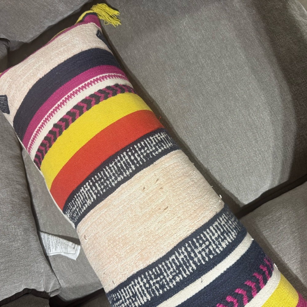 Handwoven Multicolor Striped Lumbar Pillow - Target - Picture 2 of 3